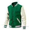 Hommes printemps automne veste nouveau Baseball col manteau couleur correspondant varsité vestes extérieur simple Clip coton coupe-vent hommes