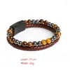 Charm Bracelets Trendy Men Classic Fashion Double-Layers Handmade Bead And Leather Combination Tiger Eye For Jewelry Gifts