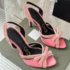 Дизайнерские высокие каблуки женские туфли обувь бренд тапок Slipper Bow Fashion Elegant Женская мода дома вечеринка свадебная обувь белая черная