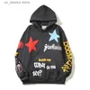 Men's Hoodies Sweatshirts Graffiti Star Foam Print Loose Casual Hooded Hoodies for Men and Women Stranger Things Fleece Pullover Sudaderas Y2k Sweatshirts T230731