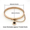 Bangle Black Round Tag Chain Charm Bracelets For Women Roman Numerals Luxury Designer Stainless Steel Bracelet Brand Jewelry