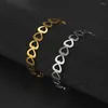 Armband Aanslagbestendig Goud Kleur Hart Armbanden Voor Vrouwen Roestvrij Staal Open Hand Armbanden Boheemse Sieraden Valentijnsdag Geschenken