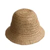 Chapeaux à large bord seau japonais pliable à la main tissé chapeau de paille dames printemps et été vacances plage pêcheur chapeau grande ombre petit frais seau chapeau 230801