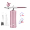 Facial Steamer Nano Fog Mist Sprayer Mini Air Compressor Kit Air brush Verfspuitpistool Airbrush voor Nail Art Tattoo Craft Cake 230801