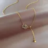 Цепи Винтажное камеллическое ожерелье для женщины моды роскошное дизайн чувства розовые воротнички цепь