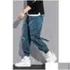 Heren Cargobroeken Heren Cargo Mode Hip Hop Mti-Pocket Broek Trendy Streetwear Effen Joggingbroek Pantalones Casuales Para Hombre Drop Del Dhtw3