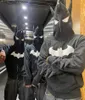 Sweats à capuche pour hommes Sweats Y2K Zip Up Hoodie Harajuku Bat Animation Hip Hop Streetwear Goth Imprime à sweat oversize