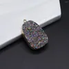 Pendant Necklaces Natural Stone Druzy Pendants Gold Plated Connector For Jewelry Making Diy Women Necklace Earrings Gifts