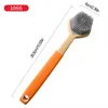 Sacos de armazenamento Escova de limpeza para pratos Cozinha Silicone Handle Scrubber Scrubber para panelas Panelas