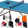 Bord Tennis Raquets Racket Set Portable Telescop Ping Pong Paddel Kit med utdragbart NET 4 Ball Hållbara familjespel 230731