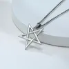 Naszyjniki wiszące pentagram Pentacle Naszyjnik ze stali nierdzewnej pentagramma stosowna lub noszenie solo z 24 -calową