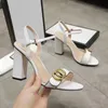 Sandali da donna con tacco alto nuovi tacchi spessi 7,5 cm 10 cm tutto abbinato a una fibbia con parola scarpe da donna sandali open toe fibbia in bronzo 35-42 B2