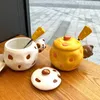 Tassen „Senior Sense Of Girls“-Tasse, Büro-Kaffeetasse, Keramik mit Deckel und Löffel, Familienpaar-Tasse, süß für Studentinnen, Geschenktassen