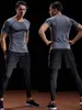 Outdoor T-shirts Compressie T-shirt Mannen Zomer Sportkleding Running T-shirt Elastisch Sneldrogend Sport Tops Tee Atletische Gym Workout Shirts 230801