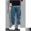 Heren Cargobroeken Heren Cargo Mode Hip Hop Mti-Pocket Broek Trendy Streetwear Effen Joggingbroek Pantalones Casuales Para Hombre Drop Del Dhtw3