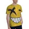 Herren T-Shirts Smile Yellow Doodle Polyester 3D-Druck Street Arts Shirt Outdoor-Sport Schnelltrocknende Kleidung Lose T-Shirt T-Shirts