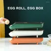 Storage Bottles Automatic Rolling Egg Holder For Refrigerator Slide Design Tray Carrier With Lid Chicken Container