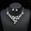 Jewelry Pouches Pearl Necklace Earring Set Women's Clavicle Chain Fashion And Atmosphere Bridal Wedding Dress