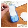 Savon fait à la main 20 / Boîte Voyage Portable Anti-poussière Jetable Papier En Boîte Faire Moussant Parfumé Bain Se Laver Les Mains Mini Drop Ship Epack D Dhhnx