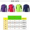 Outdoor T-shirts Aangepaste Voetbalshirts Mannen Lange Mouwen Training Keeper Uniformen Sport Top Voetbal Doelman Jersey 230801