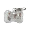Hondenkleding H55E knipperende LED Dogbones hanger Keyring Accessoires Antilost Light voor Pet Collars Clip Supply