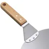 Bakning Mögel Kök Pizza Peel Shovel Paddel Rostfritt stål Spatula Pancake Tool With Wood Handle Tools 230731