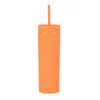 16oz Acrylic Straight Tumblers Double Wall Plastic Water Bottles BPA Free 450ml Drinking Cups QMR21c