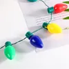 Christmas Holiday Flashing Light Bulbs Necklace LED Necklaces for Christmas Decorations Gift Supplies Party candy cane necklace JL4181