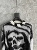 Herrenpullover Herren Rundhalspullover Totenkopf aus 100er Wolle Mohair 230731