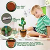 Decorative Objects Figurines Dancing Cactus Toy Repeat Talking USB Charging Can Sing Record Dansant Kids Eon Toys Birthday Present 230731