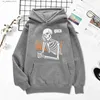 Erkek Hoodies Sweatshirts Meditasyonda İskeletler ve NE baskılarını koru Mans Pamuk Hoodies Street Estetik Giyim Retro Cep Üstleri Çift Sweatshirts T230731