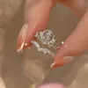 Eheringe Exquisite Krone Zirkon herzförmiger Ring für Damen Mode Prinzessin Braut Verlobungsset Schmuck Geschenk 230801