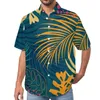 Camisas informales para hombre, camisa de playa con estampado de hojas de plantas coloridas, blusas divertidas de verano para hombre, personalizadas de talla grande 4XL