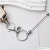 Andra konst och hantverk Stock Metal Bar Beadable Key Chain Hooks Stylish Girls Gift Iridescent Keyring KeyChain för smycken som gör DIY D DHWFX