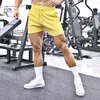 Herenshorts Heren Katoen Sporting Running Geel Bodybuilding Joggingbroek Fitness Short Jogger Sportscholen Hiphop