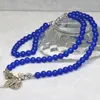 Strand Original Multilayer Armband för kvinnor Högkvalitativ naturlig blå rund Jades Stone Chalcedony 6mm pärlor smycken gör B2223