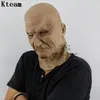 Komik gülümseyen yaşlı adam lateks maske cadılar bayramı gerçekçi yaşlı insanlar tam yüz kauçuk maskeleri maskeli balo cosplay proplar yetişkinler boyut251i