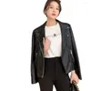Women's Leather PU Motorcycle Handsome Lapels Coat Girls' Spring And Autumn Fashion