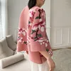 Vestes pour femmes Designer japonais Veste plissée Motif d'été Rose Cardigan à manches courtes Haut imprimé Femme