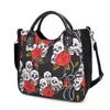 Moda Ladies ombro bolsa de caveira estampada Bolsa Europa e os Estados Unidos Moda de grande capacidade de lona Bolsa de crossbody 0817