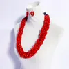 Gargantilla estilo Samoa clásico Ula Lopa Set para mujer semilla de sándalo Lei Hawaii Kukui Nut accesorios 6 hebras semillas rojas trenzadas