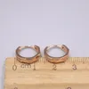 Boucles d'Oreilles Créoles Solides Or Rose 18K Femme Figure Laser 1.5-1.8g 13 3mm