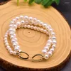 Strand 2023 fait à la main naturel perle d'eau douce perlé amitié correspondant dames Bracelet Simple luxe exquis bijoux accessoires