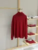 Pulls pour hommes hiver loro piana pull à col roulé à manches longues rouge pull en cachemire tricoté