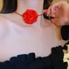 Collier ras du cou doux grandes fleurs pour femmes filles chaîne réglable fête mariage mode Design romantique accessoire Ins