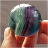 Arts And Crafts Wholesale Natural Purple Fluorite Gemstone Sphere Ball/Amethyst Healing For Sale Home Decorations Small Crystal Ball Dhmjx