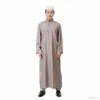 Ropa étnica Ramadán, vestido de moda musulmana para hombres, caftán Abaya para hombre, Color sólido, suelto, informal, de manga larga, ropa de oración, túnicas islámicas