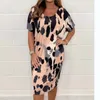 Womens Style Summer Leopard Print Loose Casual Dress
