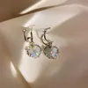 Baumeln Ohrringe Koreanische Mode Zirkon Split Liebe Herz Frauen Vintage Luxus Stud Mädchen Ästhetischen Set Ring Halskette Schmuck
