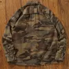 Chemises décontractées pour hommes Style militaire Camouflage américain vêtements de travail chemise à manches longues Vintage pur coton lavé manteau haut